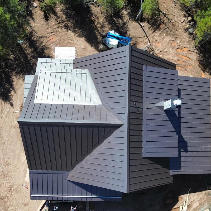 Standing seam metal roof with foam insulation Standing seam metal roof with foam insulation