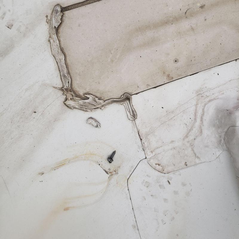 TPO flat roof damaged seams and pitch pan corrosion TPO flat roof damaged seams and pitch pan corrosion