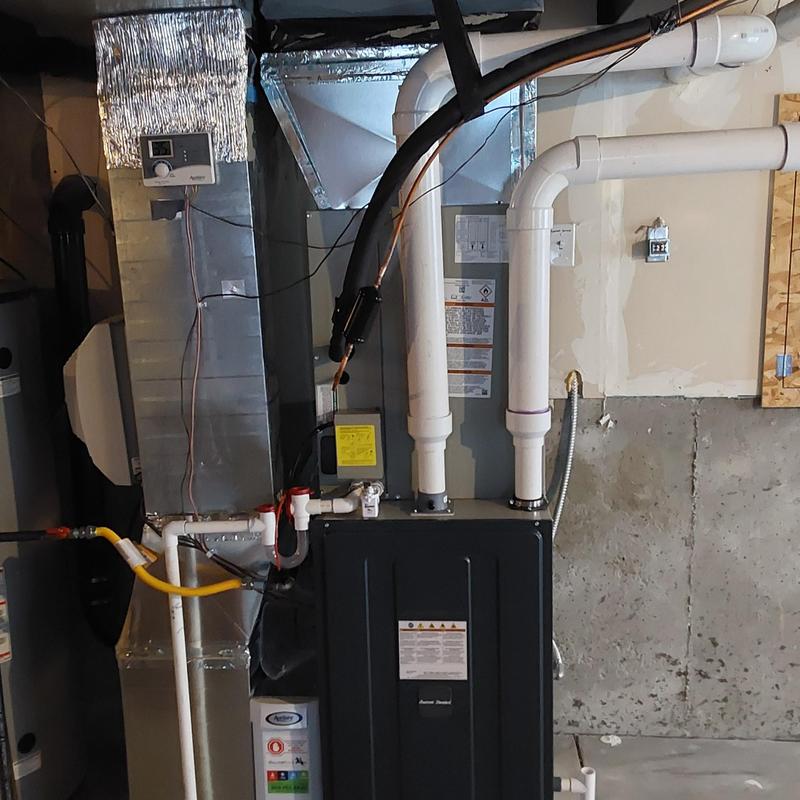 American Standard furnace with PVC vent pipes