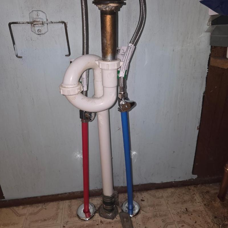 Trip waste overflow pipe with water line valves replacement