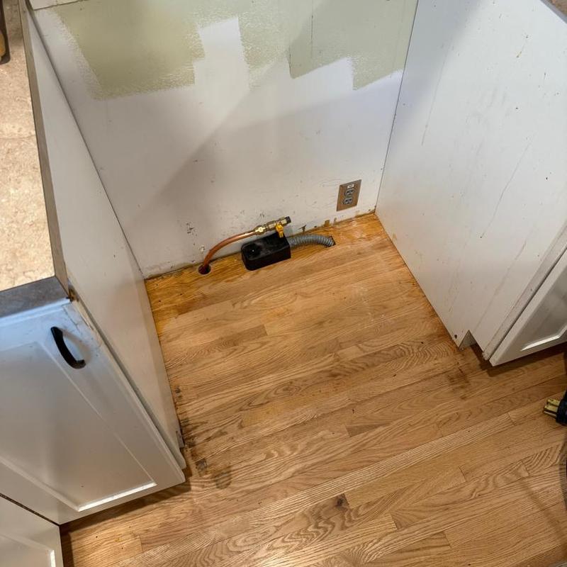 Gas line connection for kitchen stove installation