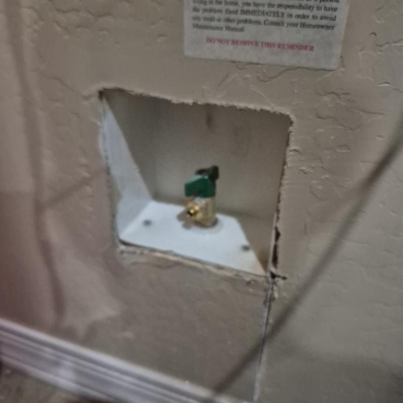 Ice maker valve installation in wall cavity