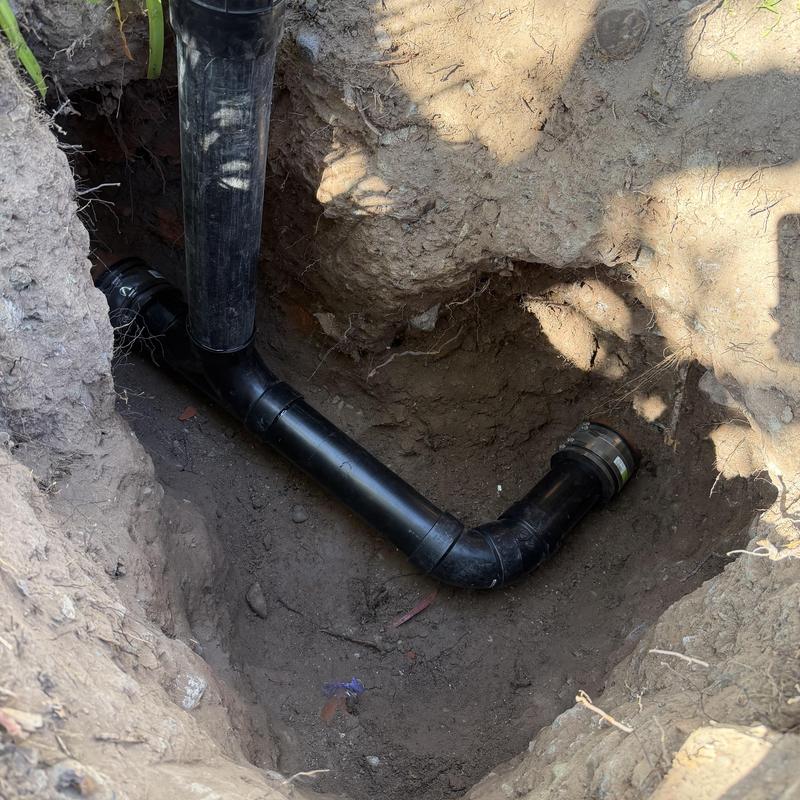 4-inch sewer pipe with cleanout and fittings installation 4-inch sewer pipe with cleanout and fittings installation
