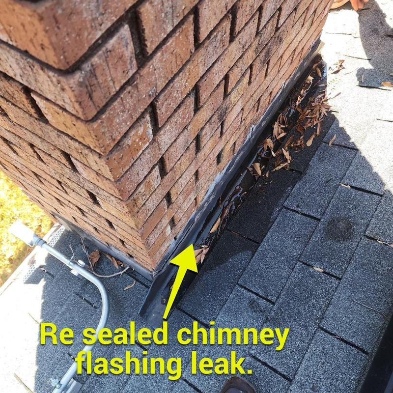 Chimney flashing seal with new pipe boots on roof