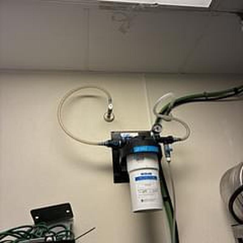Eco-lab water filter installed in ceiling piping system