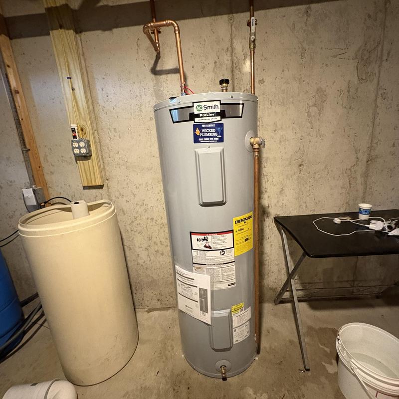 AO Smith electric water heater installed in basement AO Smith electric water heater installed in basement