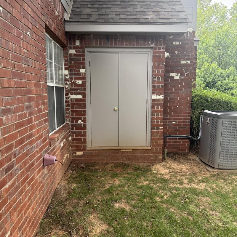 AC closet door with new entry lock installed