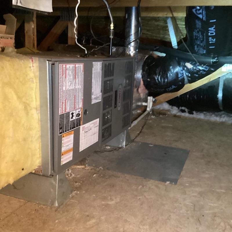 Furnace unit inspection in crawl space area