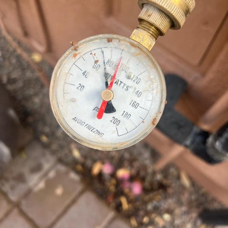 Pressure regulator gauge reading around 72 PSI