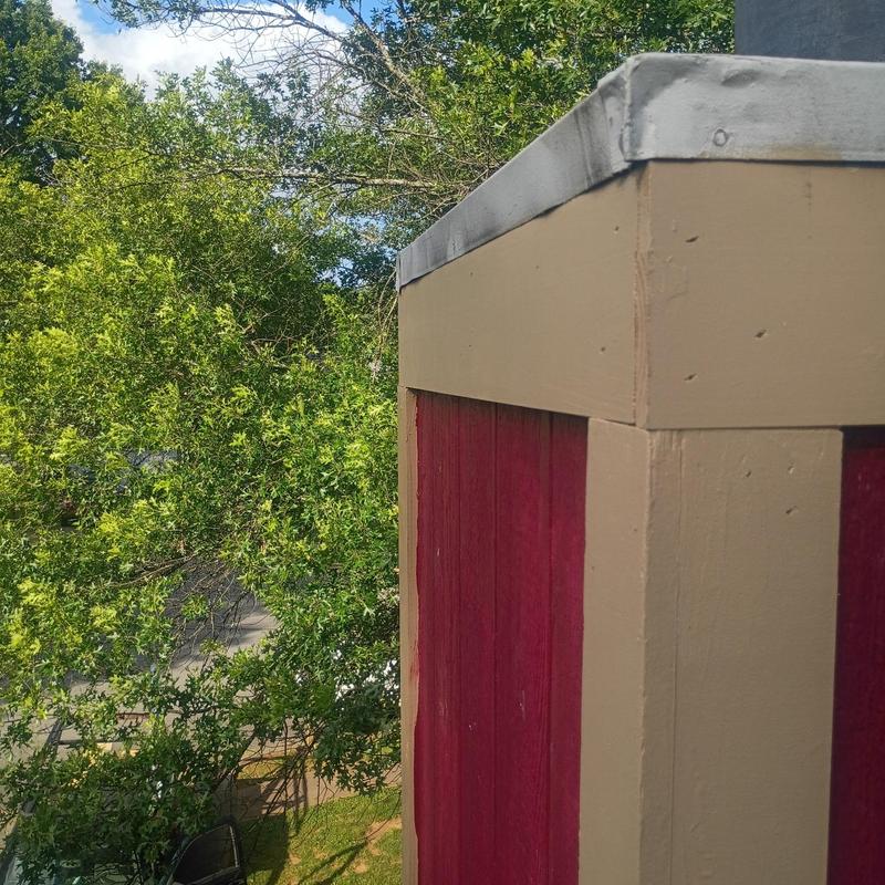 Chimney flashing and corner board rebuild detail
