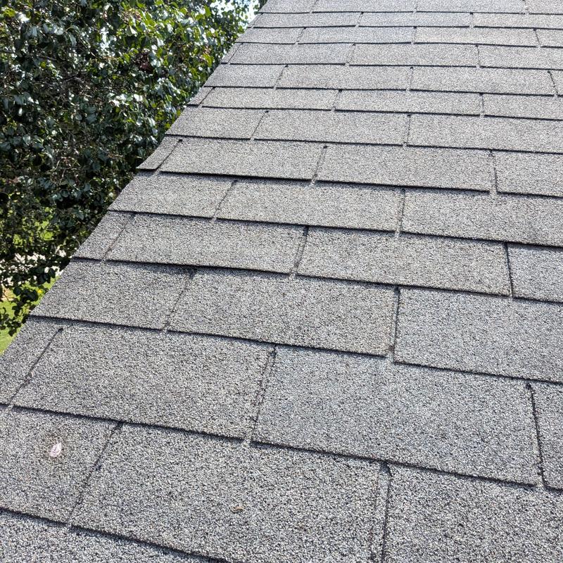 Asphalt shingle roof replacement with matching new shingles