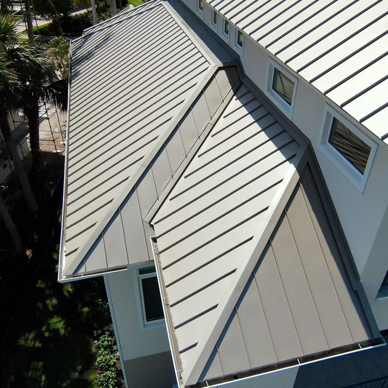 Standing seam metal roof with modern coastal design Standing seam metal roof with modern coastal design