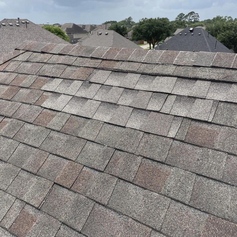 Architectural shingles on residential roof in Pearland TX