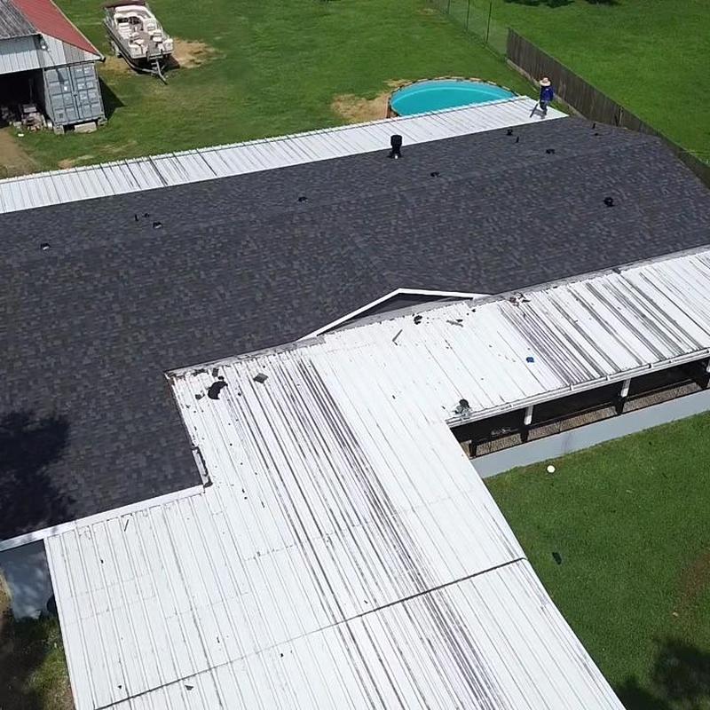 Asphalt shingle roof replacement on residential home