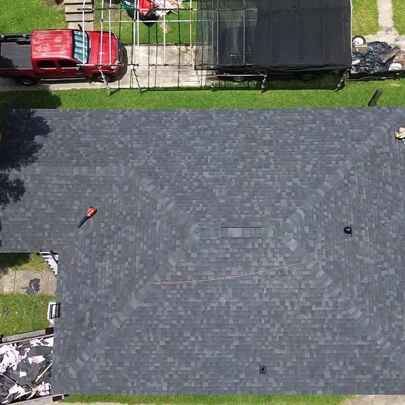 Asphalt shingle roof with ridge vent installation in Baytown