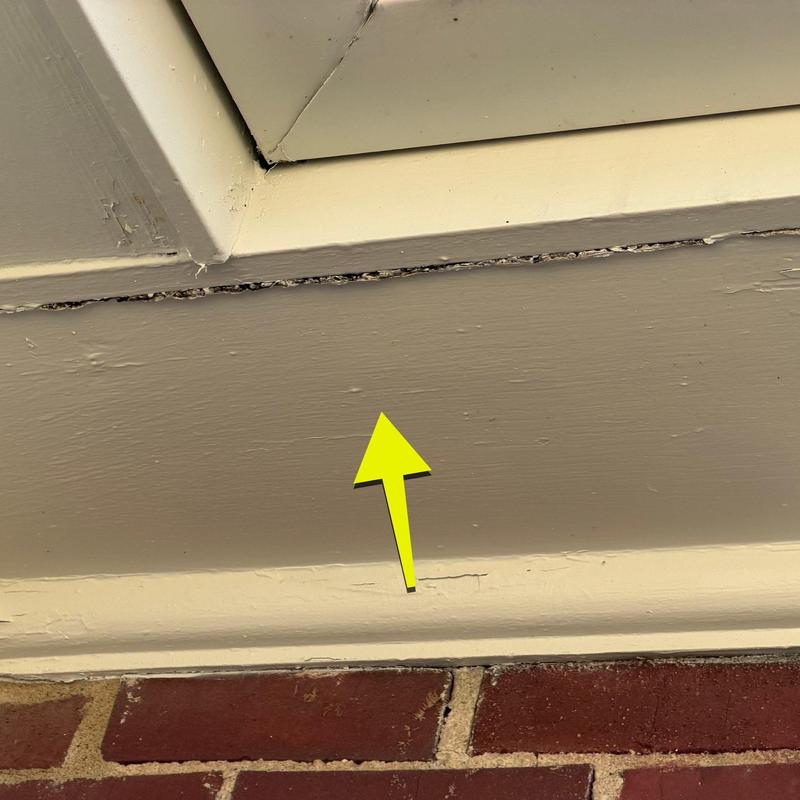 Roof flashing with visible separation and damage