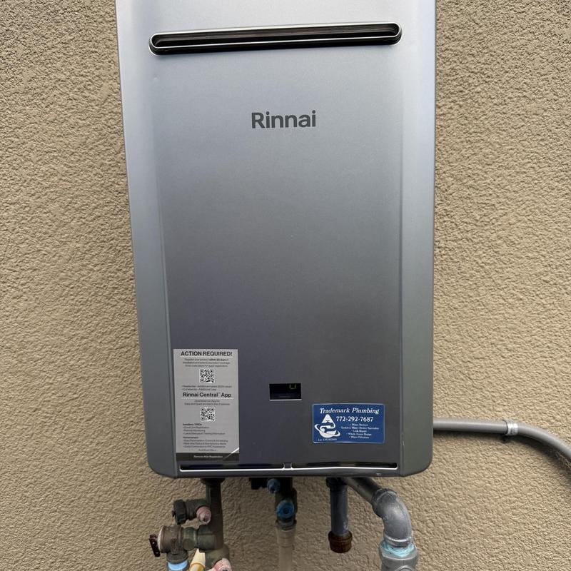 Rinnai REP199 tankless water heater installation outdoors