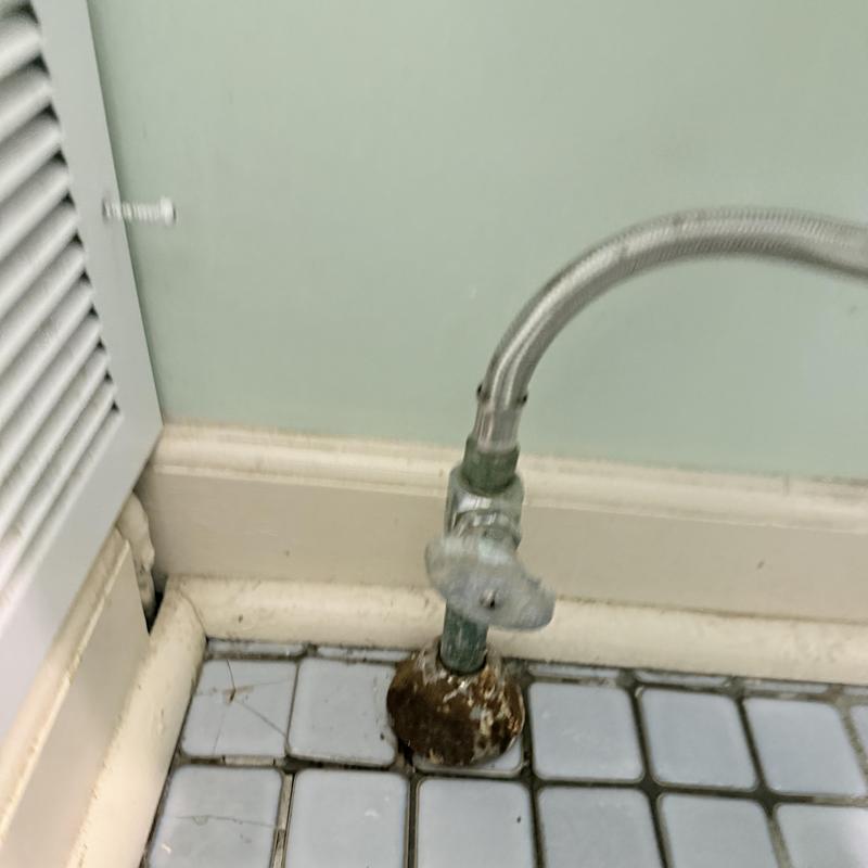 Emergency shut off valve for toilet with supply line Emergency shut off valve for toilet with supply line