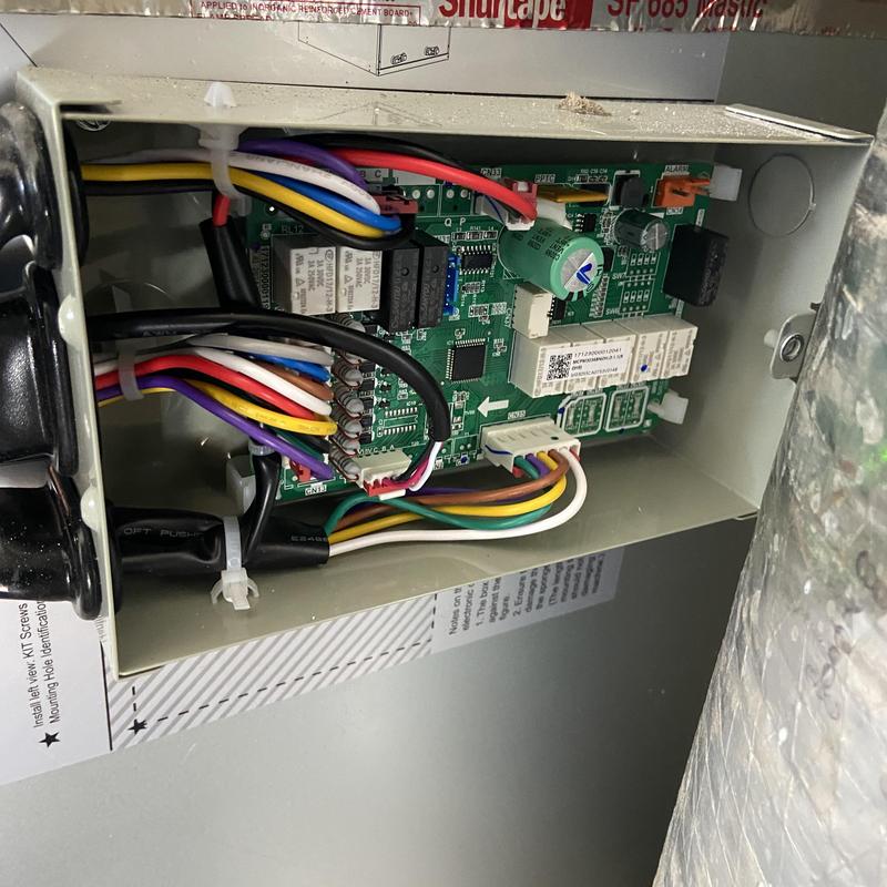 HVAC control board wiring and components inside panel HVAC control board wiring and components inside panel