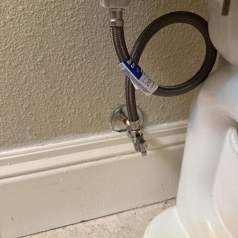 Toilet shutoff valve with new supply line installation Toilet shutoff valve with new supply line installation