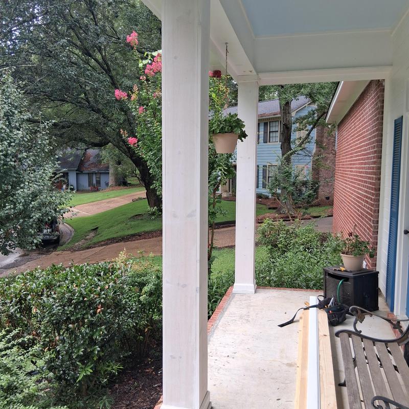Porch columns trim and fresh paint in Madison, MS Porch columns trim and fresh paint in Madison, MS