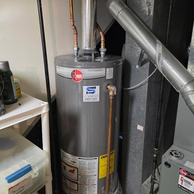 40 gallon gas water heater with copper piping installation
