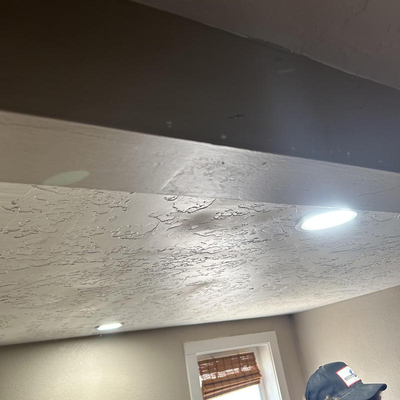 Flush mounted halo nightlight fixtures installed in basement ceiling Flush mounted halo nightlight fixtures installed in basement ceiling
