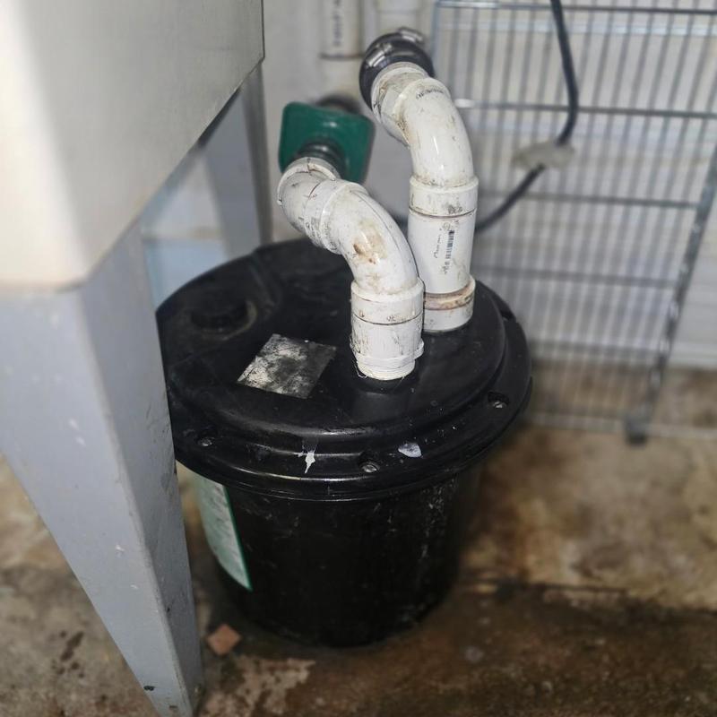 Bucket pump with PVC piping and gasket replacement