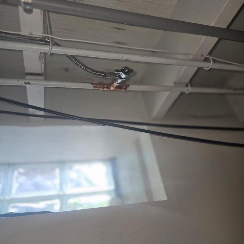 Fridge water line with new angle stop valve installation