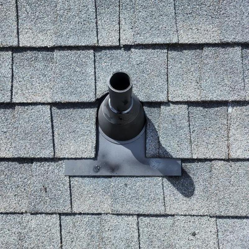 Vent pipe flashing on asphalt shingle roof in Sonora, CA