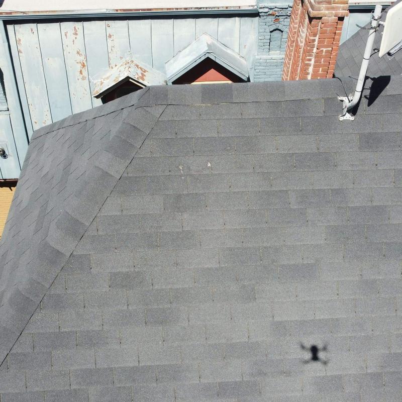 Asphalt shingle roof with no visible hail damage