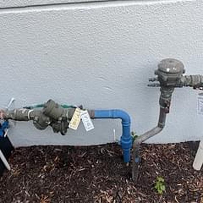 Backflow prevention assembly with integral parts and pipes