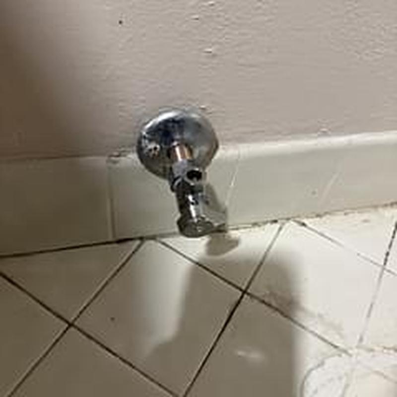 12 angle stop valve removed from toilet supply line
