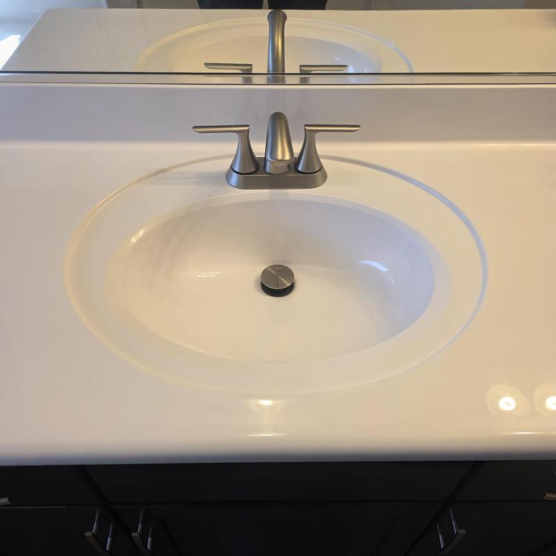 Four inch lavatory faucet and sink installation Four inch lavatory faucet and sink installation