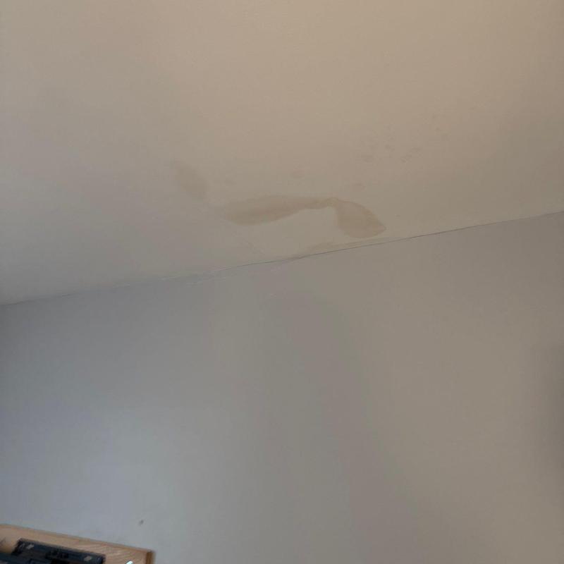 Ceiling water stain from leak damage