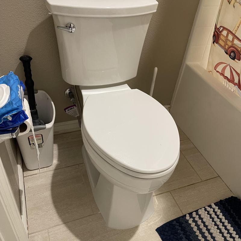 Toilet with new wax ring and supply line installed