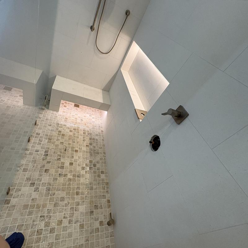 Shower valve and tiled shower floor in Glendale, AZ