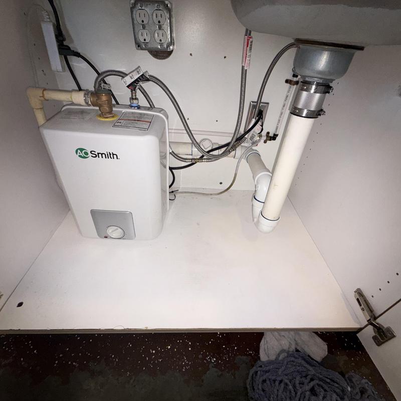 Point-of-use electric water heater under sink Point-of-use electric water heater under sink