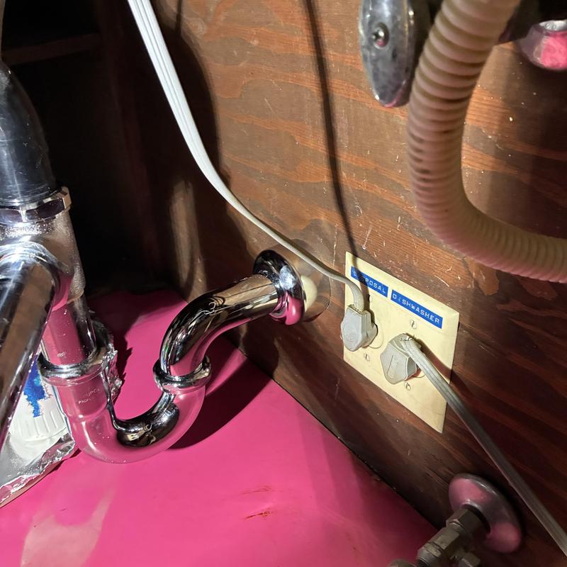 Kitchen sink P-trap and drain pipe installation
