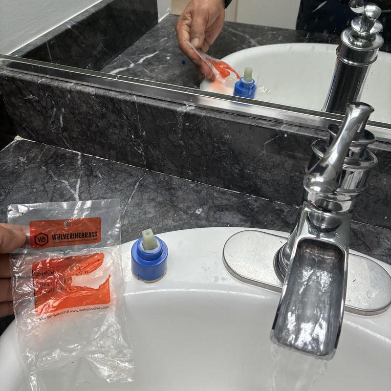Faucet cartridge replacement at upstairs bathroom sink