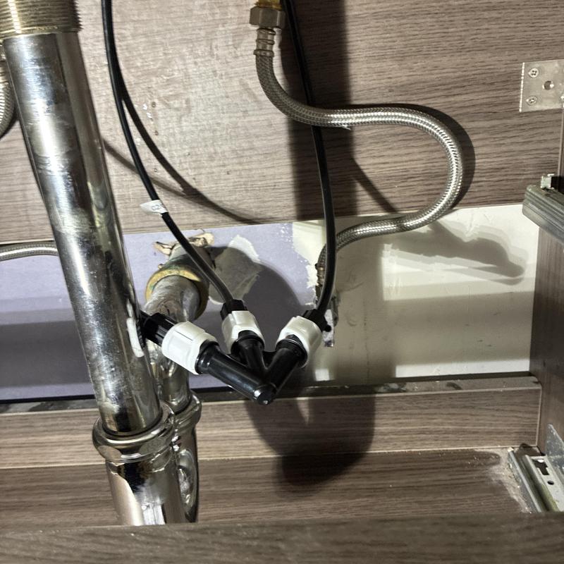 Bathroom faucet water supply lines and connectors installation