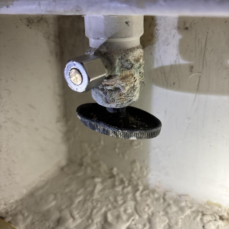Corroded water shut-off valve under sink in Glendale, AZ