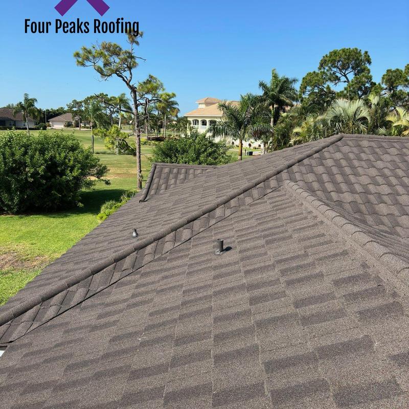 Stone-coated steel roof with ridge cap in Bonita Springs Stone-coated steel roof with ridge cap in Bonita Springs