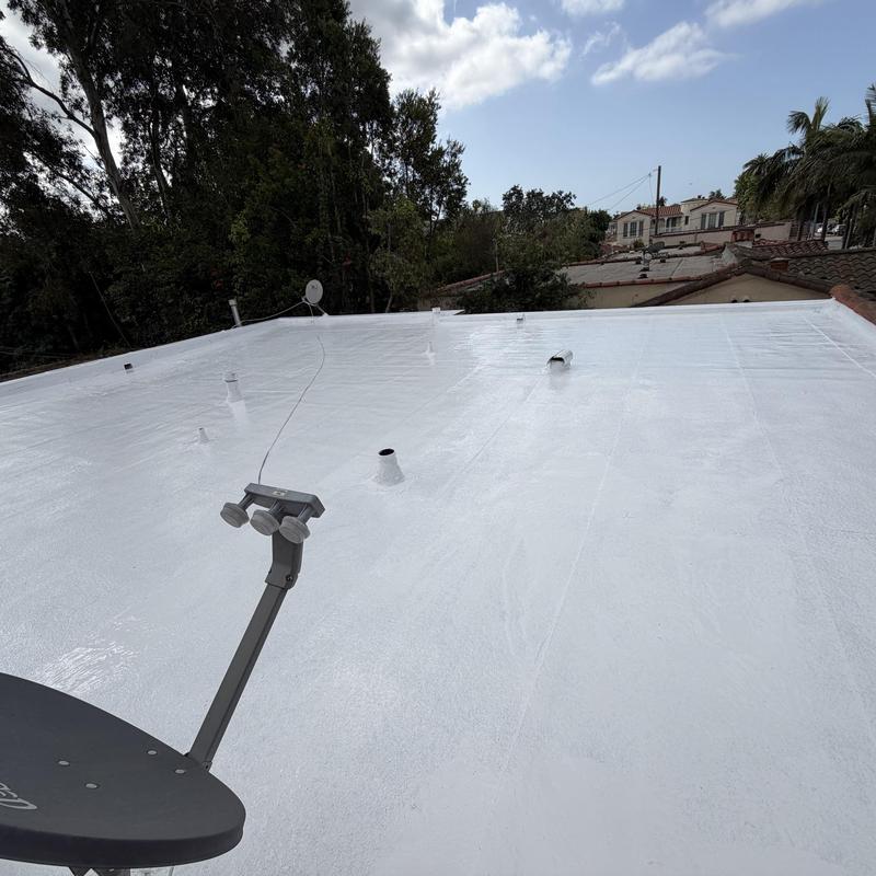 APOC flat roof with fresh silicone coating APOC flat roof with fresh silicone coating