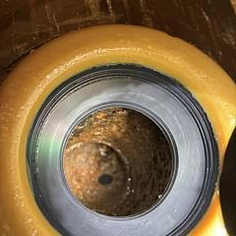 Toilet flange and main sewer line clog removal inspection