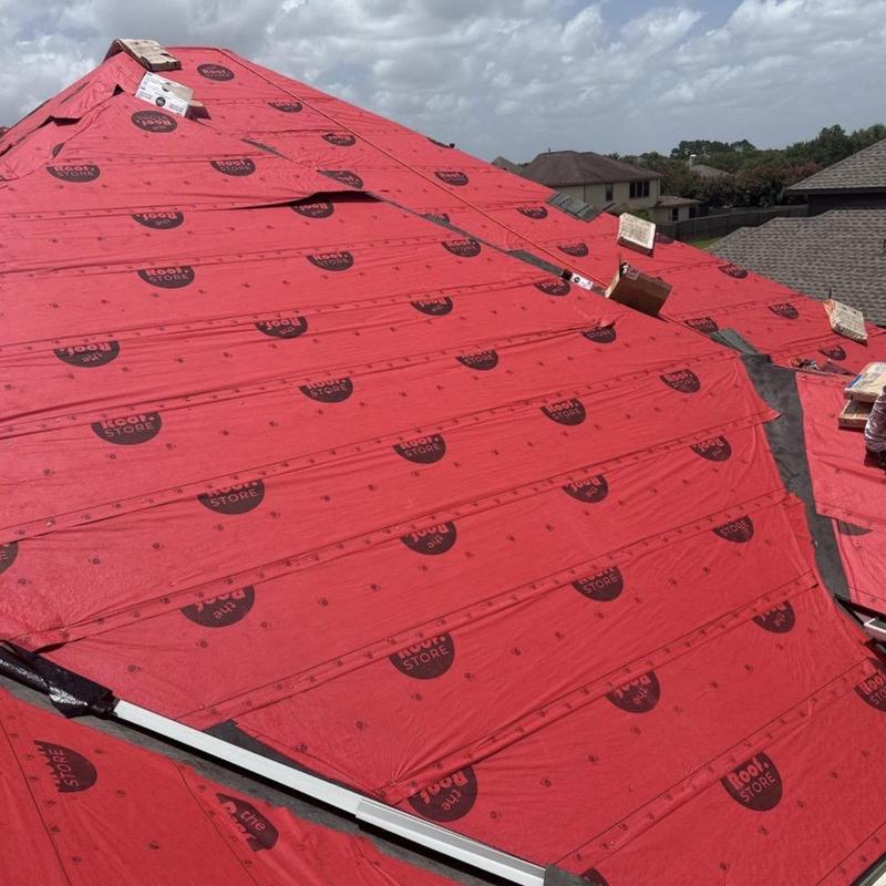 Roof underlayment installation on residential home roof