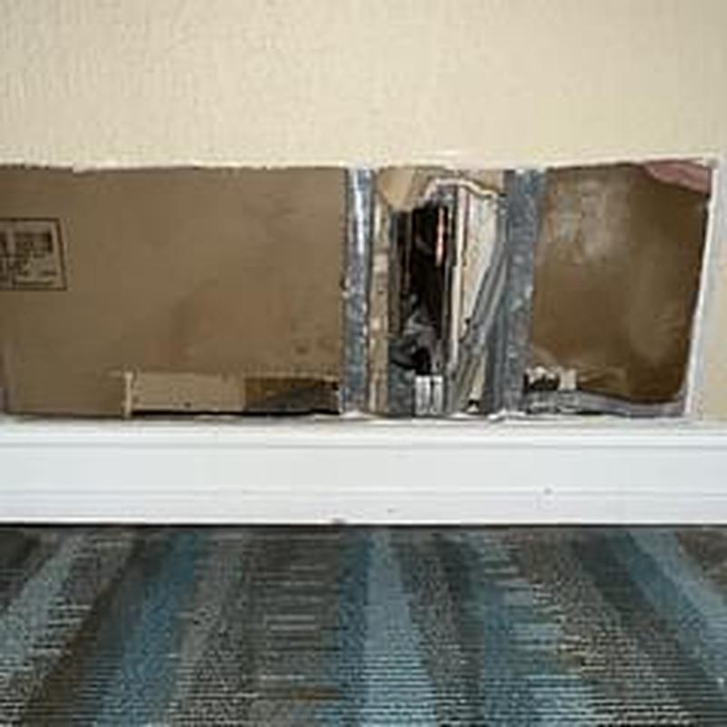 Copper cold water line wall leak access and repair