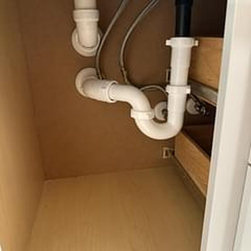 Bathroom sink drain and plumbing pipes installation