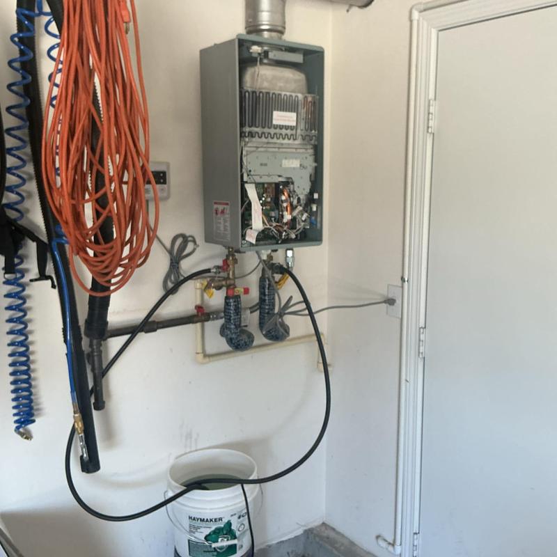 Tankless water heater flushing and igniter cleaning