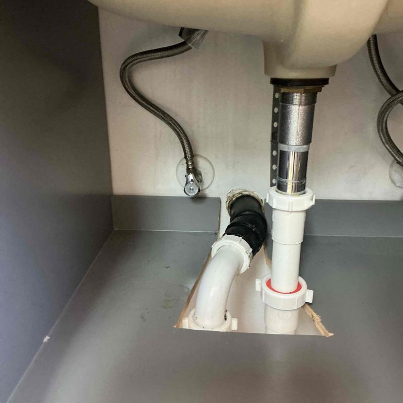 1-1/2 ABS sink drain piping and fittings installation